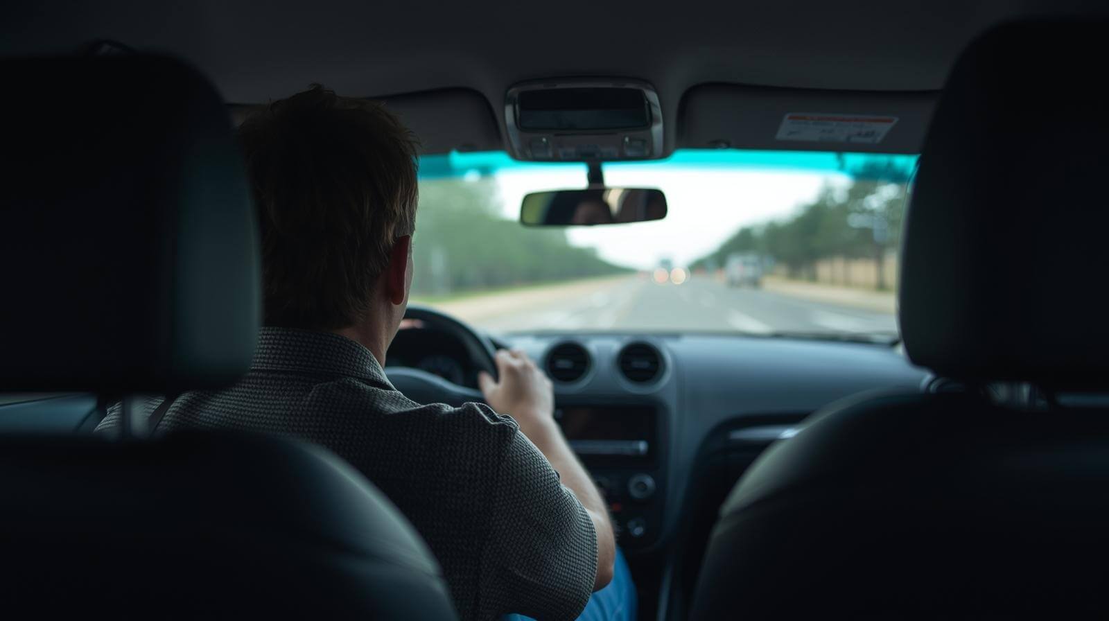 riding at the back of the driver inside the car (1)